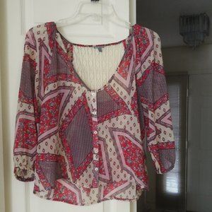 Charlotte Russe Shear Print Blouse